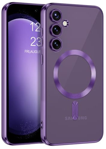 BENTOBEN Magnétique Coque pour Samsung Galaxy S23 FE avec Protection Antichoc, Dos Anti Rayures Etui Silicone Housse Transparent Mince Coque Aimantée Samsung S23 FE 5G 6.4 -Violet