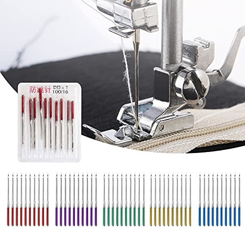 50 Stück Nähmaschine Nadeln, Universal Maschine Nadel Farbe Schaft Anti Jumping Thread Point Legierung Nähnadel Ersatz