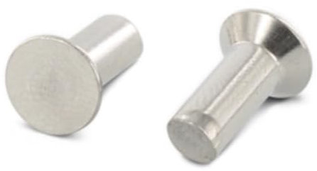 Remaches avellanados 5 x 12, 50 unidades, acero inoxidable A2, con cabeza avellanada DIN 661, remaches avellanados – Remaches inoxidables