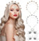 Chunyin 2 Stern Stirnbänder 2 Glitzersteine für Gesicht Halloween Party Kostüm Accessoires Golden Silbern Sternen Haarreif Kopfschmuck Haarschmuck für Damen Festival(Stern)
