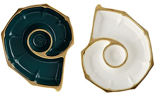 LIFENGFF Set di piatti per sushi, piatti per sushi in ceramica Vassoio per sashimi per sushi a forma di conchiglia Piatti per gnocchi Piatto da portata per snack CEANakes, sushi, frutta, snack
