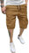 TARAINYA Cargo Short Homme éTé Coton Cordon de Serrage avec 6 Poches Taille Elastique Casual Short Bronze L