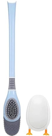 Nlrlo Toilettenbürste - Flexible WC Reinigungsbürste mit Halter - Urinalbürste für Hotel, Zuhause - Blau, Polypropylen, 42.5 x 10 x 3 cm, 1 Stück