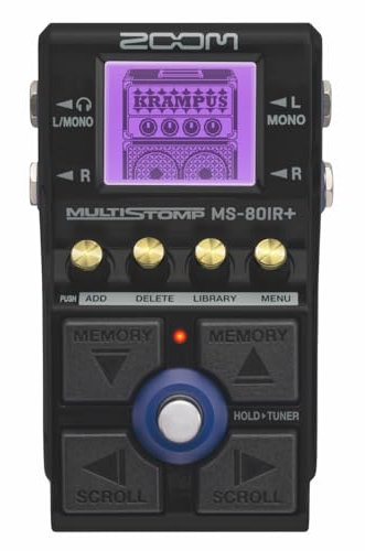 Zoom MS-80IR+ guitar multi-effect pedal | amp emulation modelling of famous guitar amps | preamps | cabs | effects including reverb | EQ | noise gate | delay | black