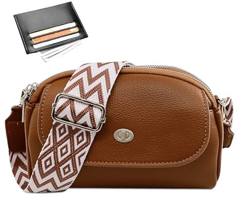Tokeya Handy Umhängetasche PU Leder Crossbody Bag Damen Handytasche zum Umhängen, Umhängetasche Damen Klein Moderne Taschen mit Abnehmbarem Schultergurt für Tägliches Arbeiten Einkaufen Reisen, Braun