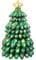 Aufblasbarer Weihnachtsbaum-Ballon, 130 cm hoch, 73 cm breit, grün mit Lichtern