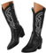shownicer Stivali Alti con Tacco Donna Stivaletti a Punta Western Scarpe Casual Comodi Boots per l'autunno e l'inverno A Nero 40