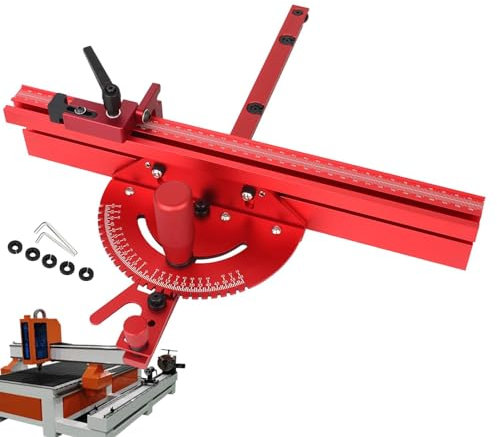 Table Saw Miter Gauge System | Aluminum Table Saw Miter Gauge,Extension Fence System with Telescoping Fence, Miter Saw Fence, Miter Guide