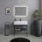 Kiamami Valentina Mobile bagno a terra 80cm con cavalletto nero e lavabo in resina | Manchester