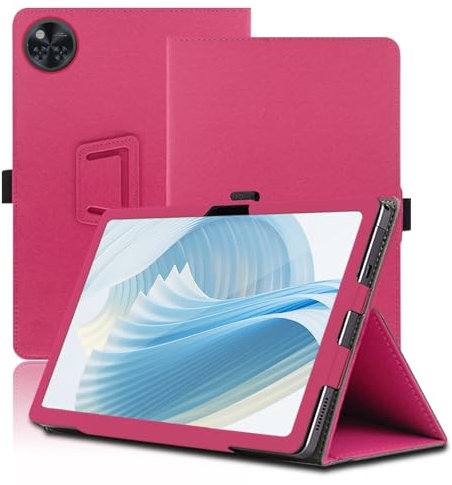 Case for DOOGEE U11 11 inch, DOOGEE U11 Tablet Case, Folding Stand Protective Cover with Pencil Holder and Wrist Strap, Full Protection. (Red)