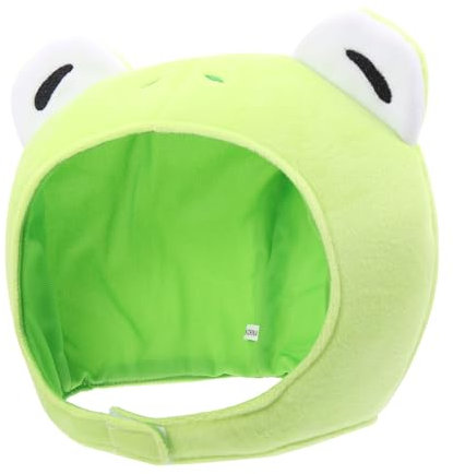ADOCARN 1stück Kawaii Frosch Kostüm Hut Lustiges Karneval-accessoire Für Partys Und Auftritte Leicht Tragbar Vollabdeckung Für Kopf Und Ohren Für Halloween Musikfestivals Und Cosplay