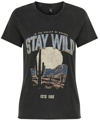 ONLY Damen Onllucy Life Reg S/S Top JRS Noos, Black, L