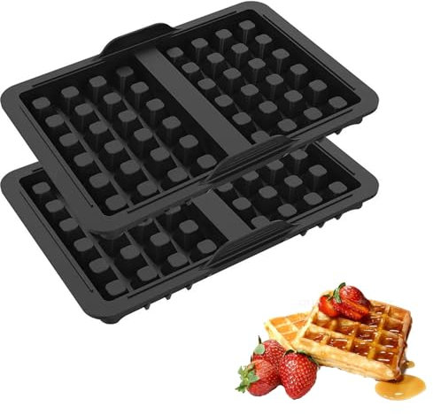 Lot de 2 gaufriers en silicone, accessoires pour gaufres belges compatibles avec Ninja AF300EU, AF400EU, AF451EU, SL400EU, AF500DE, gaufrier belge en silicone, insert d'accessoires pour friteuse à air