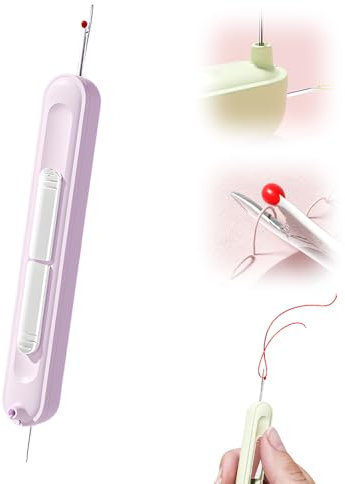Topbashgo Nadeleinfädler, 2025 New 2 in 1 Seam Ripper Needle Threader, Einfädelhilfe für Nähnadeln, Stickwerkstichwerkzeug und Auto -Nadel -Threader -Werkzeug, Nähräume (lila)