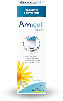 Arnigel Roll-on - Gel Lenitivo e Rinfrescante, Favorisce Rilassamento Muscolare, Lenisce Tensioni Quotidiane, a Base di Arnica Montana da Agricoltura Biologica, Origine Naturale - Confezione da 45 g