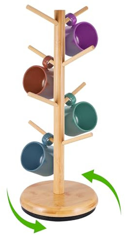Weskjer Mug Storage Mug Tree Mug Tree 8 Mugs Cup Holder Kitchen with Thickened Base Mug Holders for Kitchen Suitable for Office, Gift