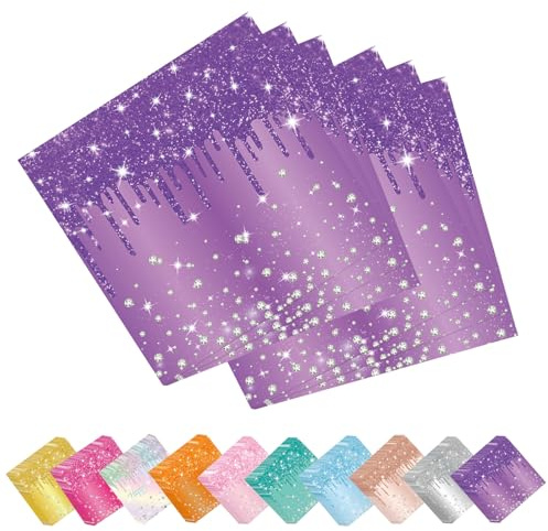 40 P Purple Napkins for Her,Girls,Women,Sparkling Diamond Purple Napkins Party Paper Sparkling Serviette,Disposable Tissue Dinner Serviette Dinnerware for Birthday,Wedding,Baby Shower Party Tableware