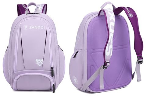 Tennis Bags for Women and Men Badminton Bag with Shoe Compartment Tennis Backpack Equipment Carrying Bag with Mesh Pocket Racquet Storage Pack for 2 Paddles Ball Water Bottle & Accessory