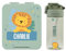 gutmarkiert – Set mit personalisierbarer Trinkflasche für Kinder & personalisierte Brotdose für Kinder aus Plastik – Trinkflasche mit Strohhalm und 450ml–100% BPA-frei (Salbeigrün)