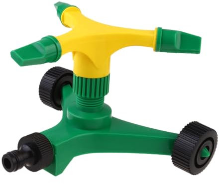 TOYANDONA Aspersor Rotativo De Tres Brazos para Jardín y Césped Kit De Riego Ruedas Automático Aspersor De Agua Ruedas para Patio y Jardín
