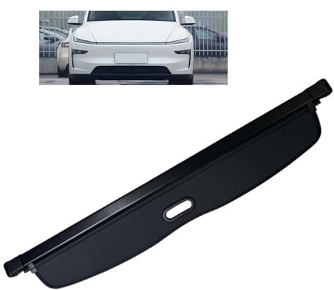 YJTYC Auto Einziehbarer Laderaumabdeckung Kofferraum für Tesla Model Y 2025, Auto Einziehbare Hintere Kofferraum Hutablage Ausziehbar,Canvas Material