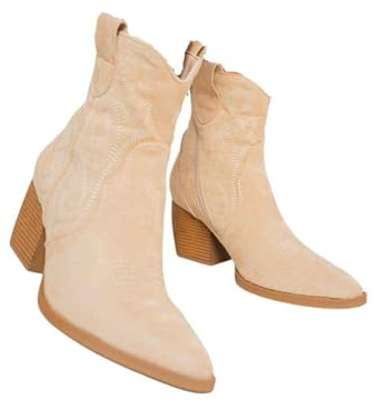 IKRUSH Suede Cowboy Ankle Length Bootscasual Mid Ankle Regular casual