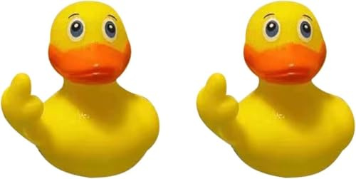 2Pcs Yellow Rubber Ducks, 2.28 Finger Trump Rubber Duck, Cute Small Funny Rubbers Ducky Car Accessories for Car Dashboard Decorations,Bath Kits