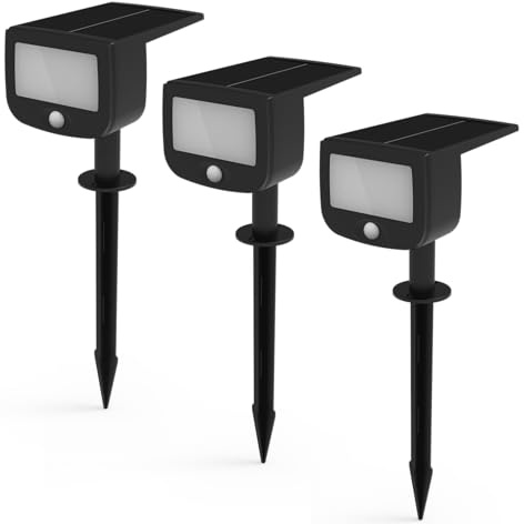 Northpoint LED Solar Strahler 3er Set Bewegungsmelder Außen Garten | Solarbetrieben, Funk-Steuerung, Dämmerungssensor, wetterfest IP44, für Garten/Einfahrt/Terrasse, keine Stromkosten
