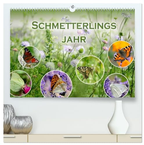 Schmetterlingsjahr (hochwertiger Premium Wandkalender 2026 DIN A2 quer), Kunstdruck in Hochglanz: Heimische Schmetterlinge digital eingefangen. (CALVENDO Tiere)