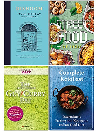 Dishoom From Bombay with Love [Hardcover], Fresh & Easy Indian Street Food, Slow Cooker Spice Guy Curry Diet, Complete KetoFast 4 Books Collection Set