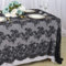 ShinyBeauty Spitzentischdecke rechteckig 152,4 x 304,8 cm Boho Spitze Elegantes Blumenmuster Hochzeitstischdecke rechteckige Wimpern-Tischdecke Spitzen-Tischdecke weiß 60x120-Inch (Schwarz)