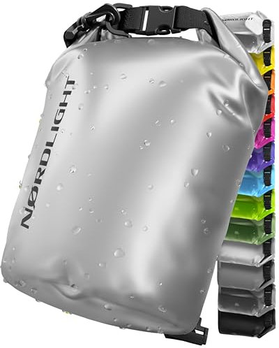 Nordlight Dry Bag 2L Wasserdichter Beutel - (Metallic) Wasserdichter Packsack Mit Roll Top Verschluss Und Schultergurt | Schwimmen, Baden, Strand, Kanu, Stand Up Paddling, Tauchen