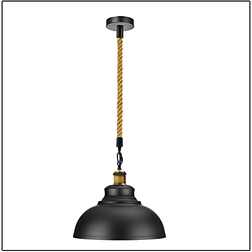 LEDSone Moderne Kronleuchter Deckenleuchte Hängelampe E27 Industrie Vintage Pendelleuchte (Silber gebürstet) (Schwarz)