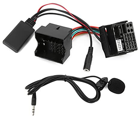 Tbest Modulo AUX Bluetooth per Auto, Adattatore per Microfono Cavo 12V 5.0 Ausiliario 150 Cm / 59 Pollici di Lunghezza di Ricambio per 510 / RCD 300 Adattatore ISO autoradio