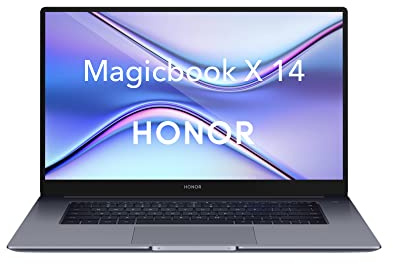 HONOR MagicBook X14 Laptop Intel Core i5 with Windows 10, 8GB RAM 512GB SSD Memory, Thin and Light, Premium Aluminum Metal Body Design, Compact 65W Fast Charger, Fingerprint Sensor - Space Grey