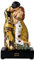 Goebel Gustav Klimt Sammlerfigur Der Kuss aus Porzellan, Maße: 11cm x 7cm x 18cm, 66-488-96-1, Schwarz