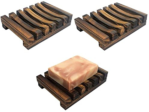 Hawaii Style Bathroom Accessories Handmade Natural Wood Soap Dish Wooden Soap (3pcs)