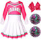 Aepotumn Addison Cheerleader Outfit Girls Zombies 3 World Book Day Cheerleader Costume Kids Dress with Poms Poms for 9-10 Years MEIHONG 150