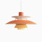 WQCSH Pendelleuchte Kreativer Moderner Minimalistischer Einfachheit Kronleuchter Dänemark Design Hängeleuchte Für Esszimmer Wohnzimmer Küche Restaurant lagern Kaffee Büro Schmücken 50CM-(Orange)