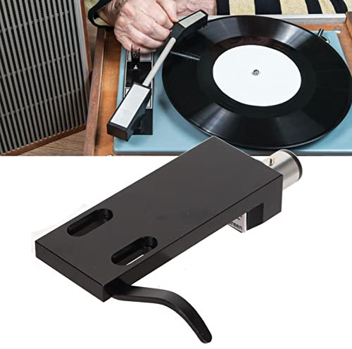 Porta Testina, Porta Stilo in Vinile Metallico con 4 Cavi di Collegamento e 2 Paia di Viti per Giradischi