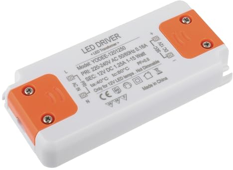 EPLZON 12V 15W LED Transformator LED Niedervolttrafo Kein Rauschen LED Treiber Netzteil für G4 MR16 MR11 GU4 GU5.3 LED Lampen(Packung mit 1 Stück)