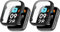 SeNool [2 Pack Custodia Compatibile con Xiaomi Redmi Watch 3 Active, PC Cover Rigida con Vetro Temperato Protezione di Schermo, Case Compatibile con Xiaomi Redmi Watch 3 Active - [Nero + Nero]