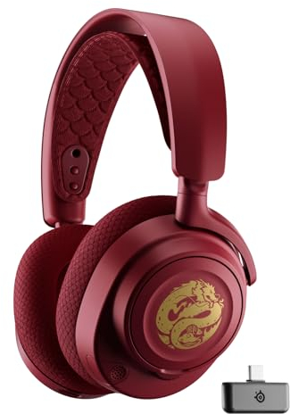 SteelSeries Arctis Nova 7 Wireless Cuffia da gaming multipiattaforma - Dragon Ed - Due set di auricolari - Dual Wireless da 2,4 GHz e Bluetooth - Batteria a carica rapida da 38 ore PC, PS, Switch