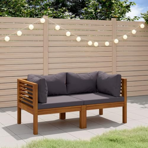 Willood 2 Sitzer Gartensofa mit Kissen Massivholz Akazie
