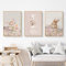Herfair Bilder Kinderzimmer Mädchen, 3er Kinder Poster Set Hase Ostern Deko Wandbilder Kinderzimmer Wandposter Premium Bilder Babyzimmer Mädchen Wandbild (50x70cm)