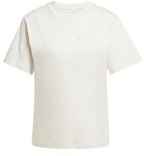adidas Donna Essentials Small Logo Cotton T-Shirt, Wonder Alumina/White, XL