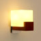 Comely Wandleuchte Innen Wandlampe Holz, Kreative Quadratische Design Moderne Wandleuchte Glas, E27 Vintage Wandleuchten für Schlafzimmer, Wohnzimmer, Esszimmer, Flur, Treppenhaus