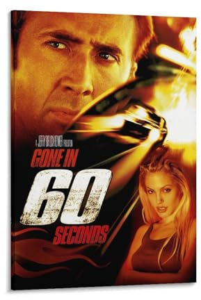 REDCHAMBER Poster 2000 American Action Heist Film Gone in 60 Seconds, Heimdekoration, Poster, Wandkunst, hängend, Bild, Druck, dekorative Gemälde, Poster, 40 x 60 cm