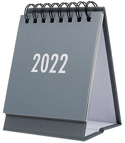 VILLCASE 4 Stück 2022 Mini-tischkalender Monatlicher Tischkalender Tischdekoration 2022 Mini-desktop-kalender Tischkalender September 2021-2022 Desktop-kalender Mini Bürodekoration Grey