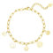 Acura-Styles Smiley Armband, Edelstahl Armreif Damen Gold, Goldene Kette, 18 Karat Edelstahl vergoldet, Gliederarmband, Größenverstellbar, Geschenk für Damen und Mädchen